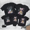 Disney Castle Mickey Minnie Print Family Matching Shirts Funny Look Dad Mom Kids Tees Tops First Disneyland Trip Outfits 1