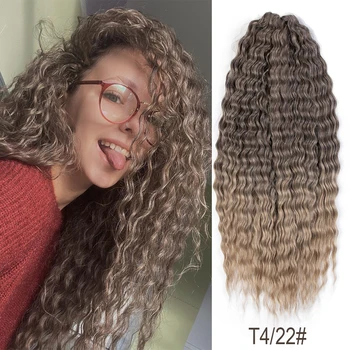 Noble Curl Hair Water Wave Twist Crochet Hair Ombre Blonde 25 Inch Synthetic Braid Hair Deep Wave Braiding Hair Extension