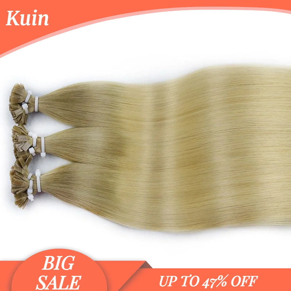 

Straight Flat Tip Hair Extensions Keratin Capsules 100% Original Raw Virgin Human Hair Natural Women Hairpiece Blonde Color