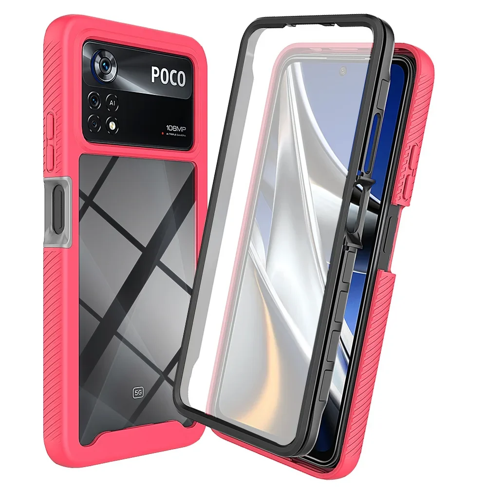 Hybrid TPU/PC Shockproof Case with Built-in Screen and 360-Degree Protection