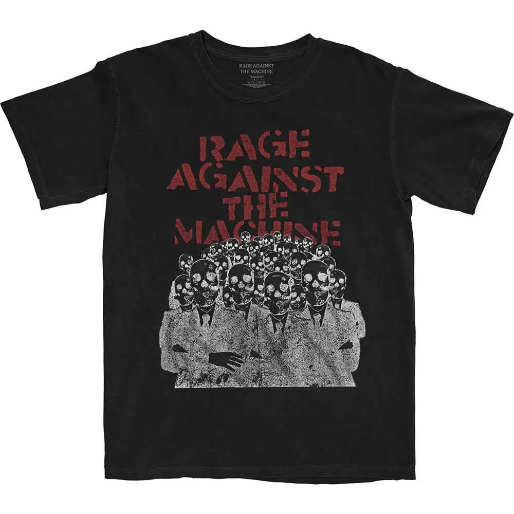Rage Against The Machine Crowd Masks Black T-Shirt NEW