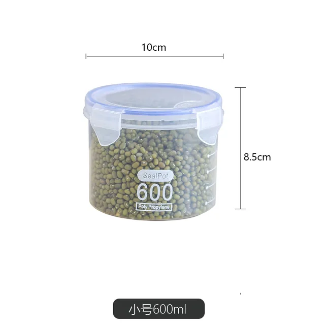 Nagy, Lezárt Átlátszó Műanyag Zárt Kannák Tejpor Konyhai Szemcsék Tároló Dobozok - Image 6