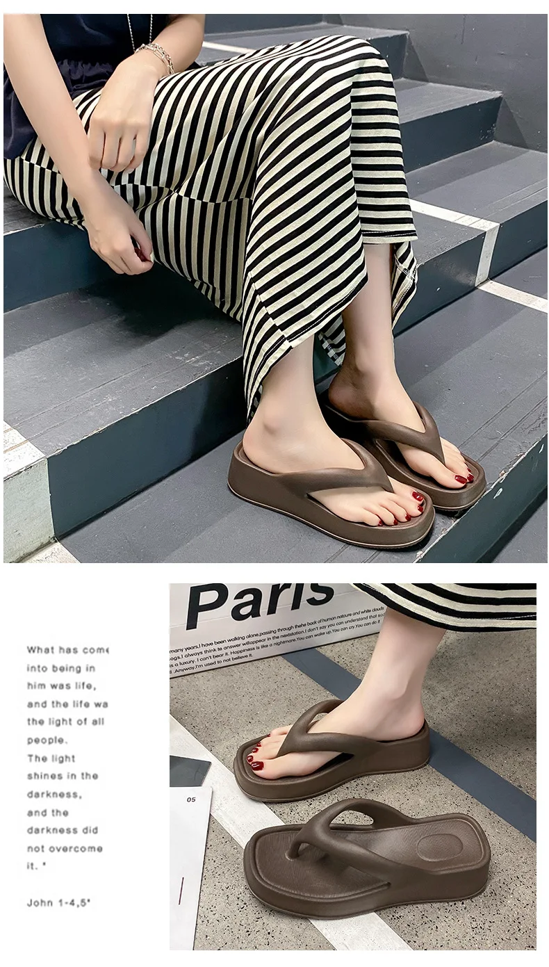 Damen Stylische EVA Flip-Flops Bequeme Weiche Rutschfeste Geruchshemmende Modische Vielseitige Strand-Sandalen für Sommer und Freizeit – Detail 13