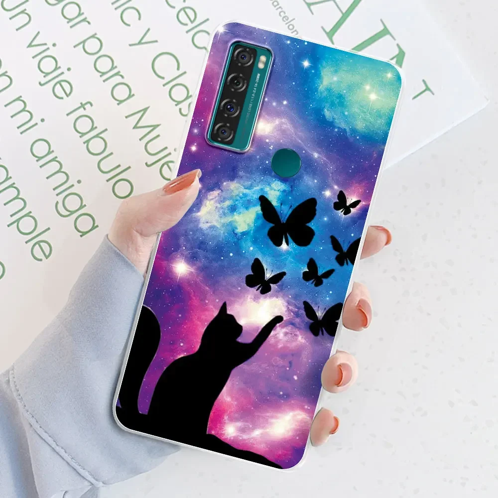 Elegant Floral Transparent Silicone Phone Case – Shock-Absorbing Soft Cover with Bumper Protection
