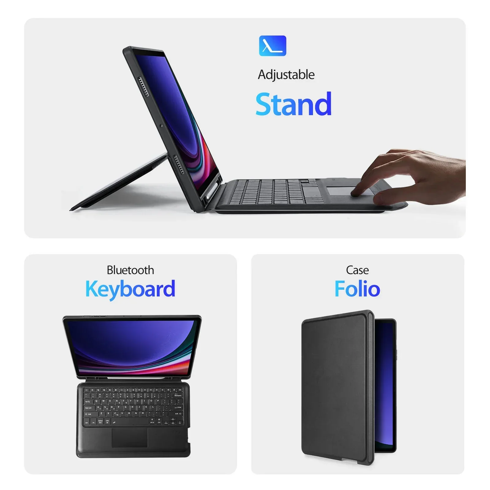 Tastiera Trackpad per Sasmsung Galaxy Tab S7 S8 S9 FE Plus S6 Lite A8 2021 custodia per tastiera magica staccabile con portamatite