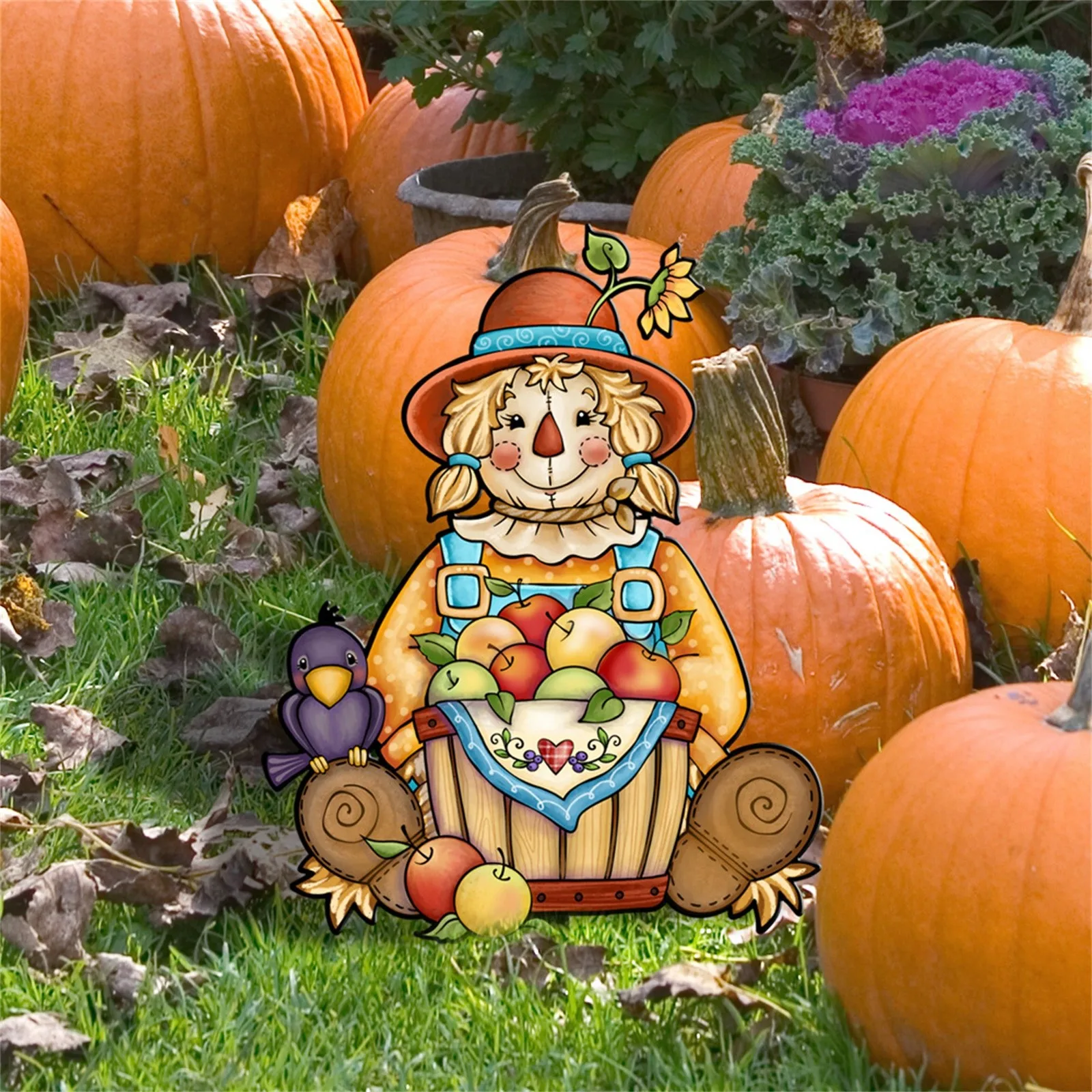 

Faceless Doll Pumpkin Garden Insertion Board Garden Decoration Decorative Items For Thanksgiving Outdoor Party Necessities 2024