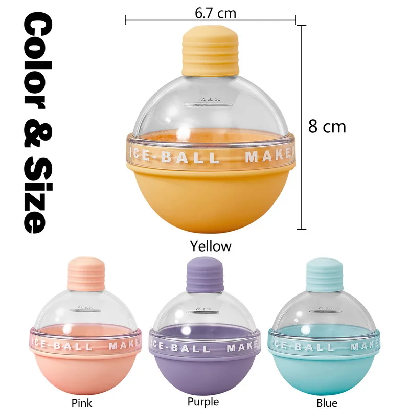 1pc Whiskey Macaron Color Series Silicone And Abs Light Bulb Shape Round Ice  Ball Mold Maker Ice Large Spherical Frozen Ice Cube - AliExpress