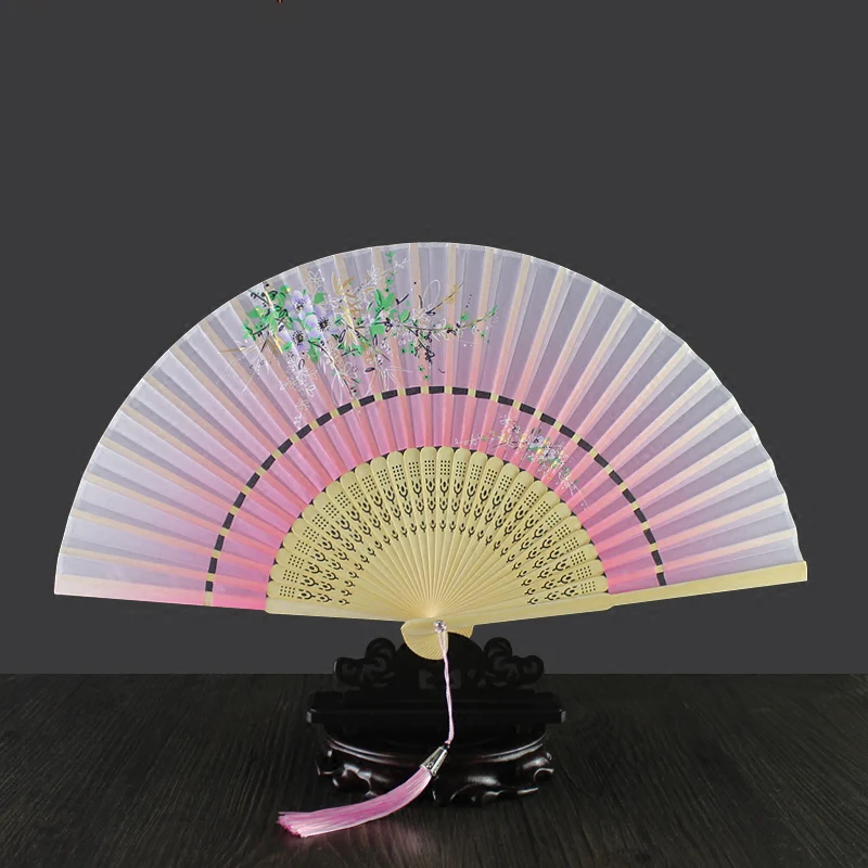 

6 inch women's double-sided silk fan Home home print fan Handy and practical to carry around Craft decoration