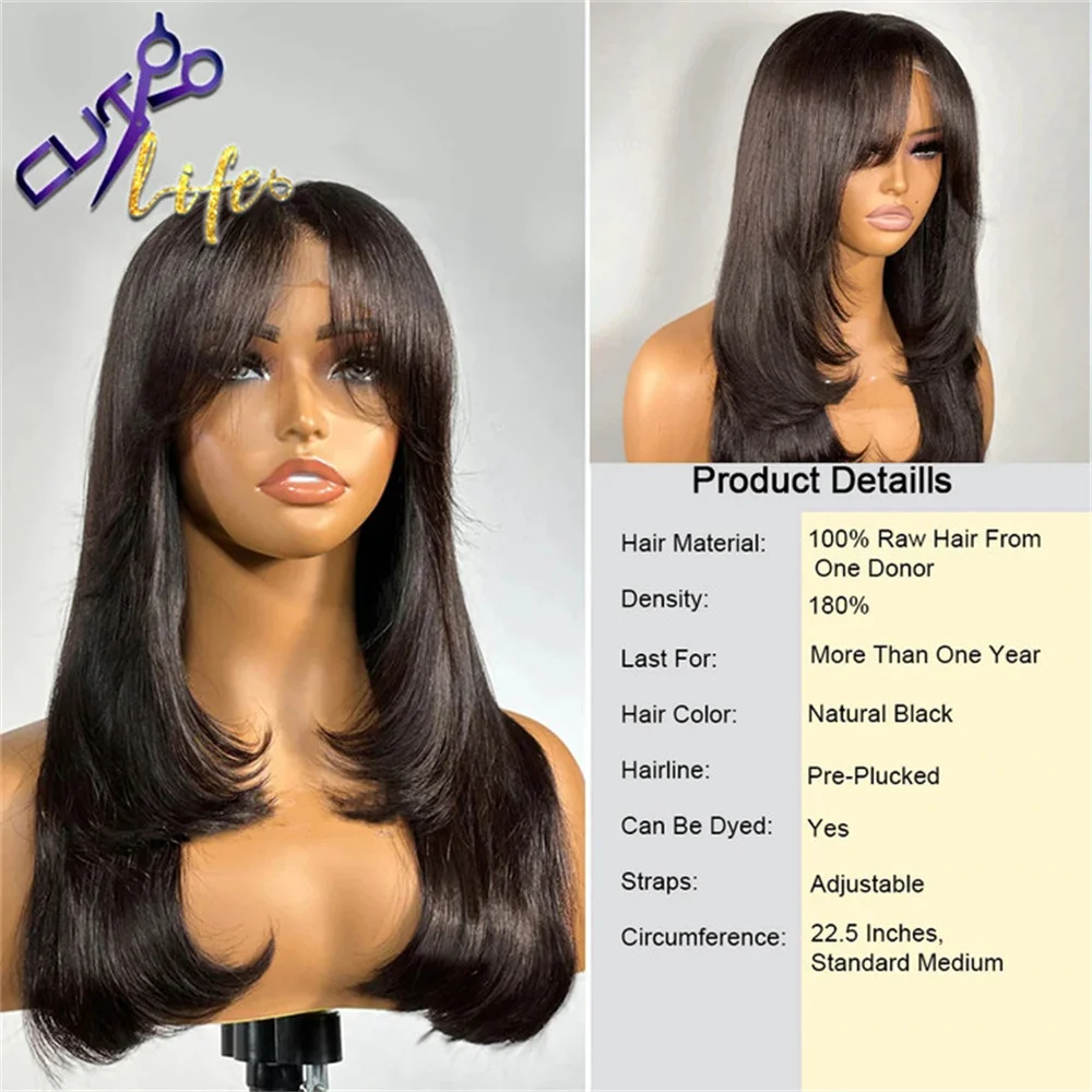 Wear To Go Inspired Layers With Curtain Bang Light Yaki 4x4 Lace