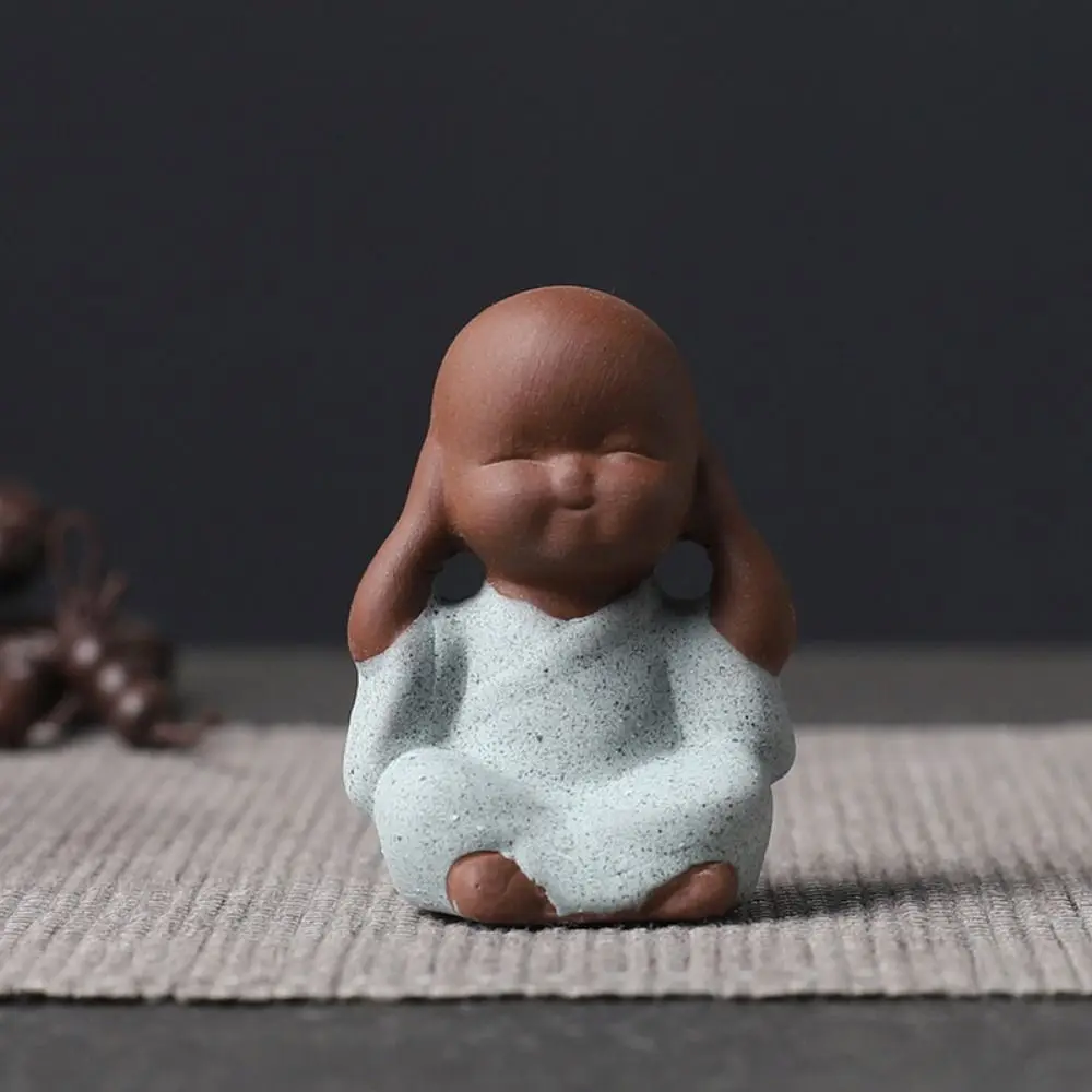 Facile Da Pulire Piccola Statua Di Monaco Multiuso Mini Monaco Monaco Figurine Viola Sabbia Tè Ornamenti Per Animali Domestici Acquario