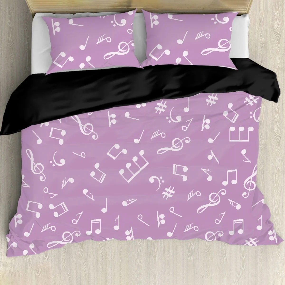 

TOADDMOS Love Music Note Printed Bedding Cute Dachshund Note Soft Quilt Cover Pillowcase Adult Kids Cozy Queen Comforter Sets