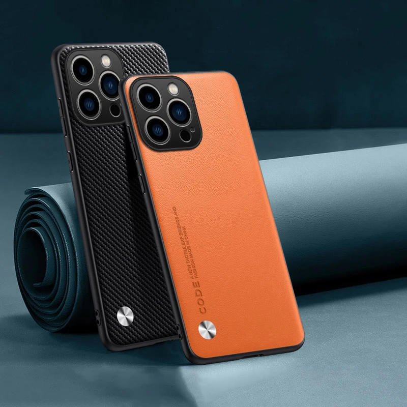 Premium PU Leather & Silicone Shockproof Protective Cover with Hard Bumper