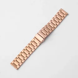 Premium Stainless Steel Watch Strap - Adjustable Metal Wristband Accessory - 22mm (Rose)