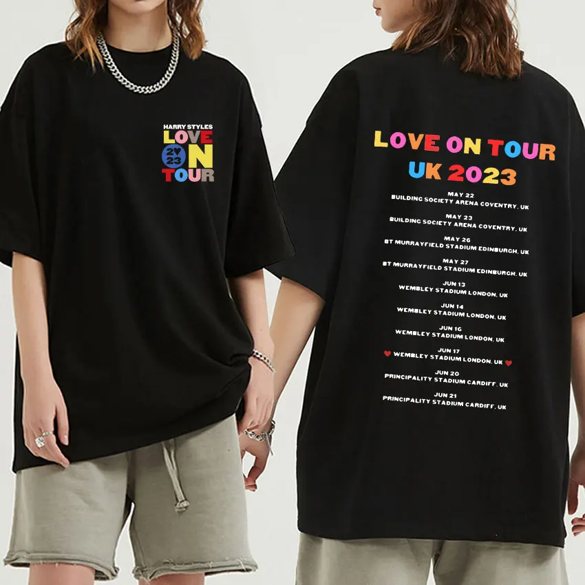 

Женская футболка с коротким рукавом Love on Tour, летняя хлопковая Футболка оверсайз с графическим принтом, 2023