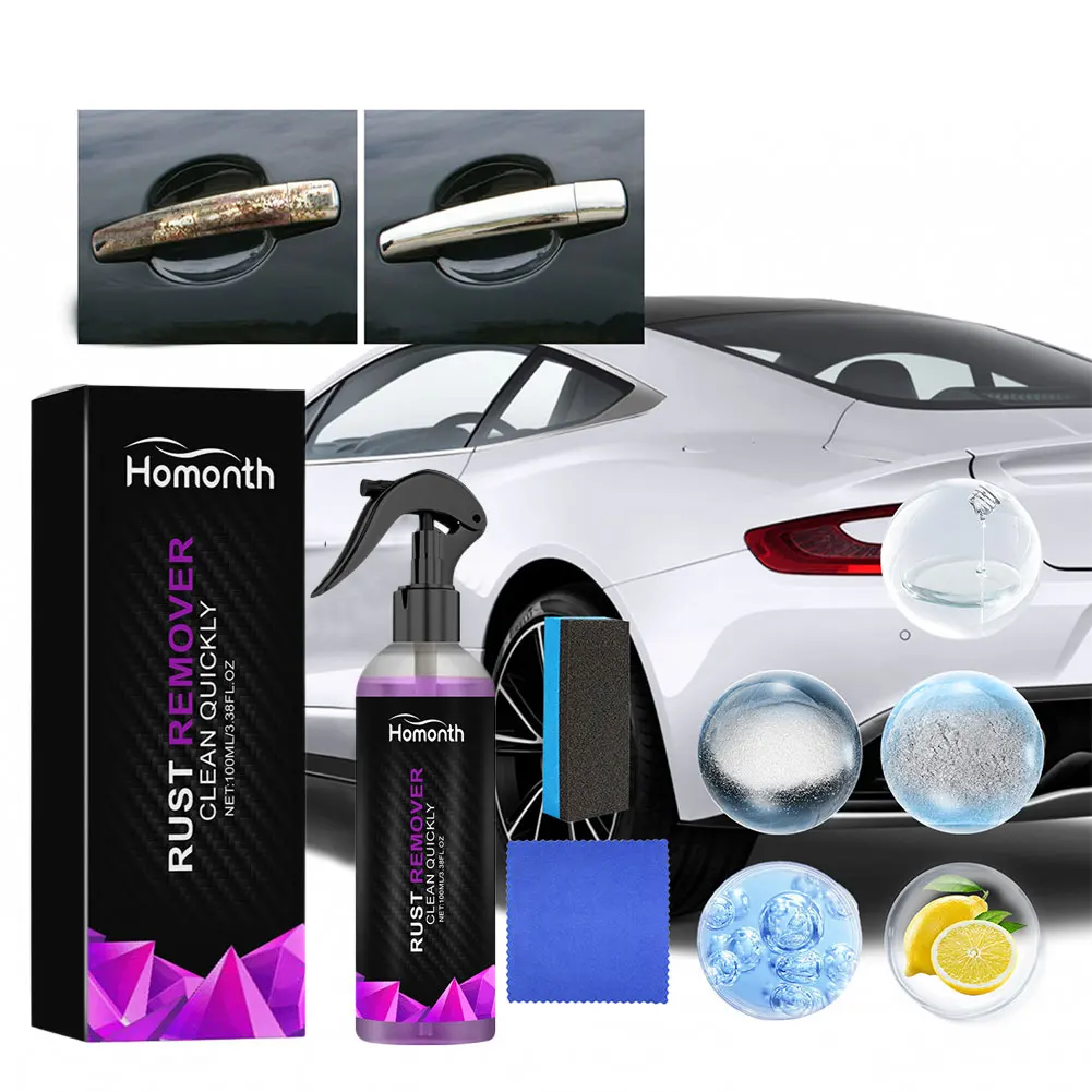 Paint Rust Remover Car Rust Removal Spray Auto Rim Dust Cleaner Car Wheel Hub Remover Accessories 100ml
