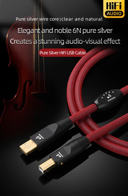 Dac Usb Rame Hi-End Di Alta Qualità USB Dati Del Cavo Audio USB Cavo . -B Cable HiFi (Length : 1m Cavo Usb A - Foto 10