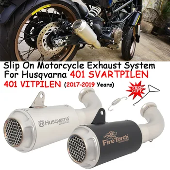 For Husqvarna 401 SVARTPILEN 401 VITPILEN 2017 2018 2019 Motorcycle Exhaust Escape Modify Middle Link Pipe With Moto Muffler