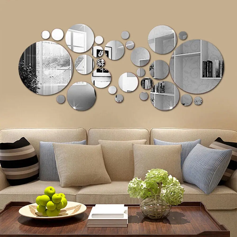 32Pcs 3D Mirror Tiles Mosaic Wall Stickers Self Adhesive Home Art Decals Mosaic wall sticker mirror wall sticker acrylic wall sticker mirror mosaic tiles acrylic mosaic tiles sticker