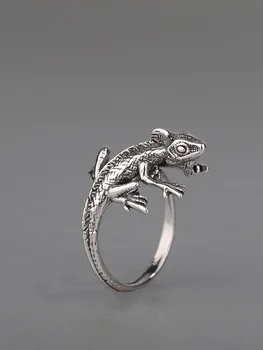 DAMAI Retro Lizard Ring Dark Gothic Style Minority Design Men's Trendy Dominant Open Finger Ring Fashionable Jewelry Accessory 1