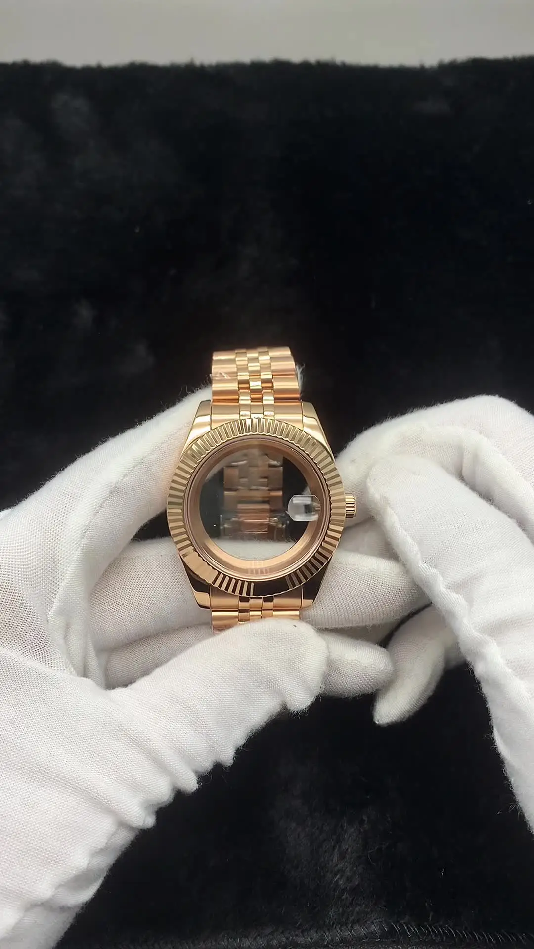 Корпус часов NH35 36 мм 39 розовое золото юбилейный браслет сапфировое стекло для Seiko