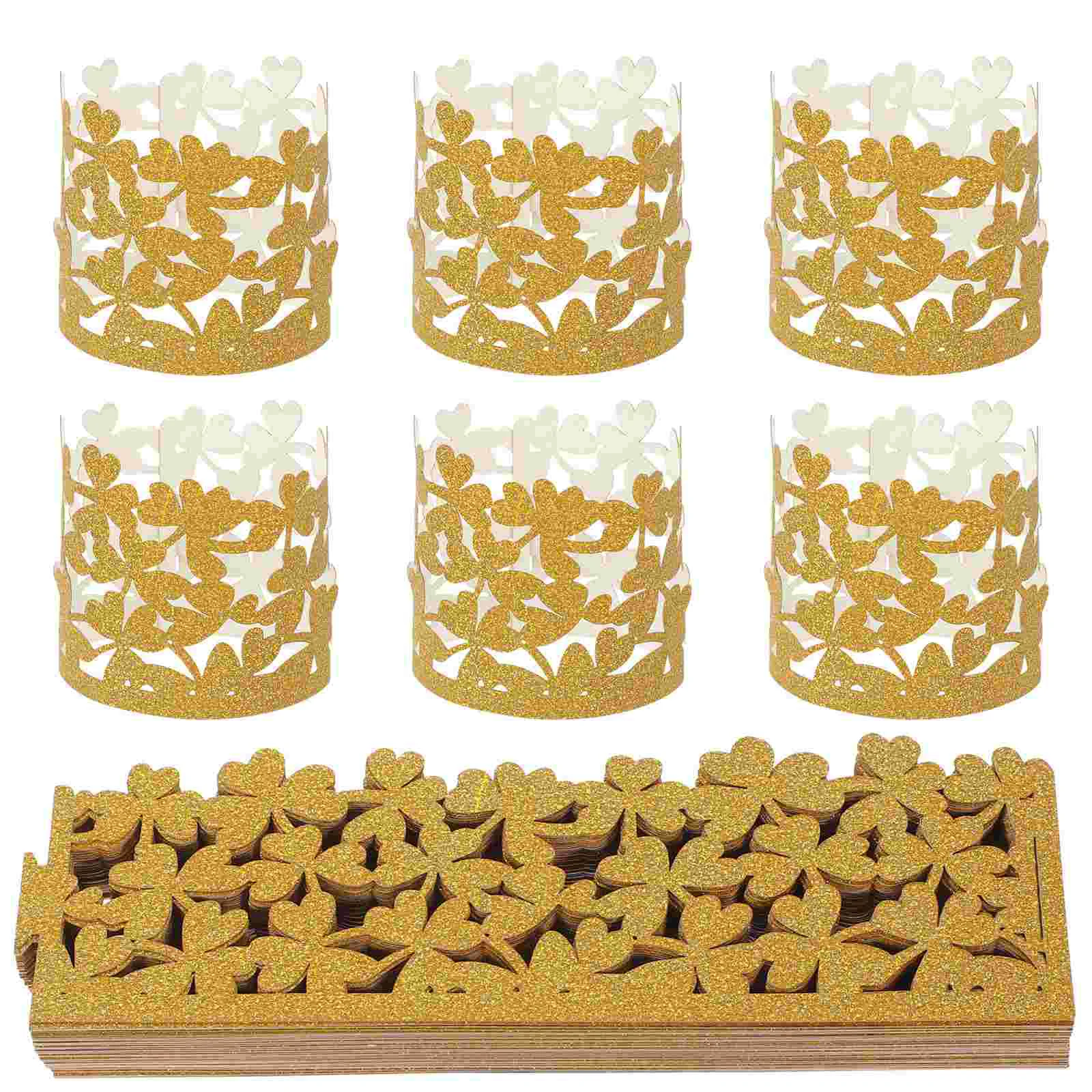 

50 Pcs Napkin Buckle Home Restaurant for Hotel Paper Rings Dining Tables Household Products Banquet Decor