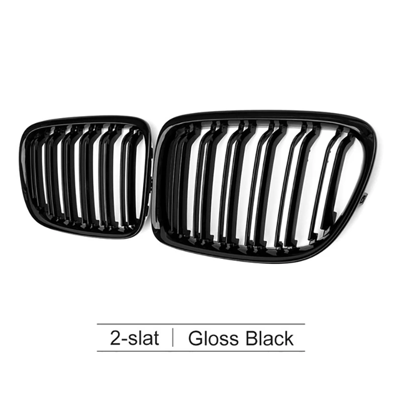 car air vent cover Glossy Black Front Bumper Dual Slat Front Kidney Grill Grille For-BMW X1 Series E84 SDrive XDrive 2009-2015 hood deflector