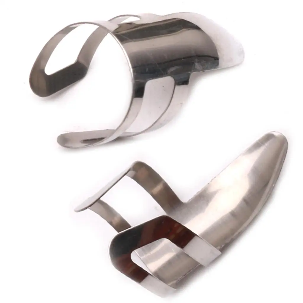 Chrome Guitar Finger Picks & Thumb Pick Set for Banjo Ukulele Guitar