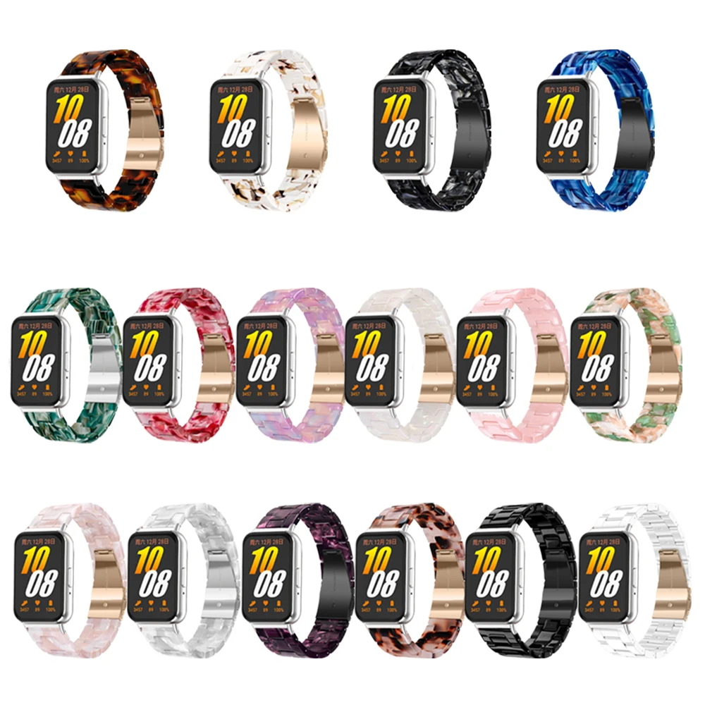 Elegant Resin Strap Bracelet for Men & Women - Quick Release Design for Fitness Trackers