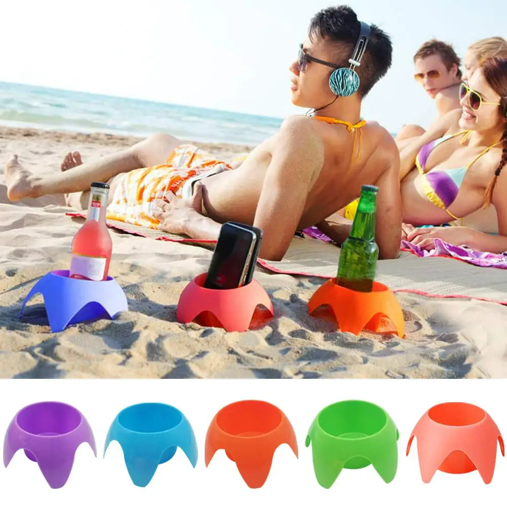 

Beach Drink Cup Holder Portable Drinks Sand Coaster Wear Resistant For Women Adults Family Friends Vacation Essentials Supp X2Y8