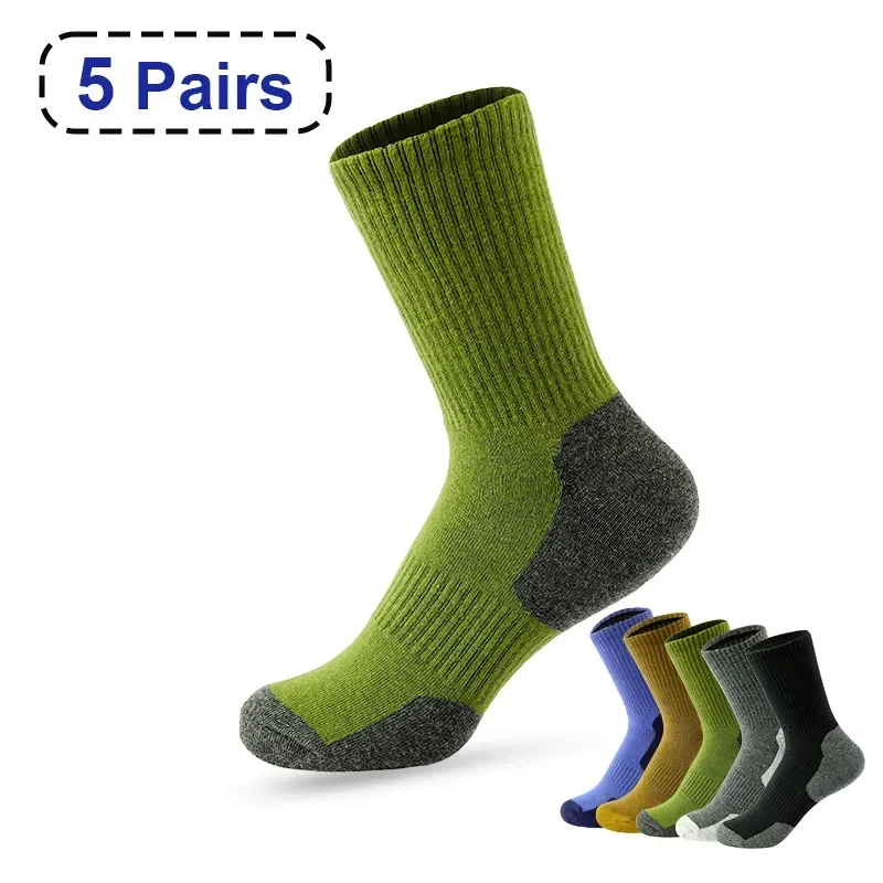 

Quality EU Men's New Warm 5 Casual Spring 38-43 Autumn Matching Sports High Thick Socks Color And 2023 Socks Breathable