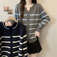 Plus Size Long Sleeve Knitted Open Cardigan Autumn Winter New Style Slimming Sweater Single Button Outerwear for Women Comfor...