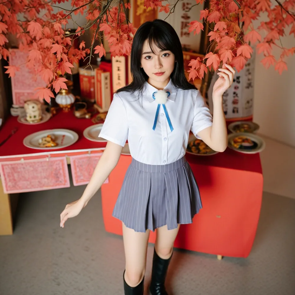 YouTuber: Shigure Ui | School Uniform Cosplay Costume 19 K-On! Ui Hirasawa Sailor School Uniform Cosplay Costume
