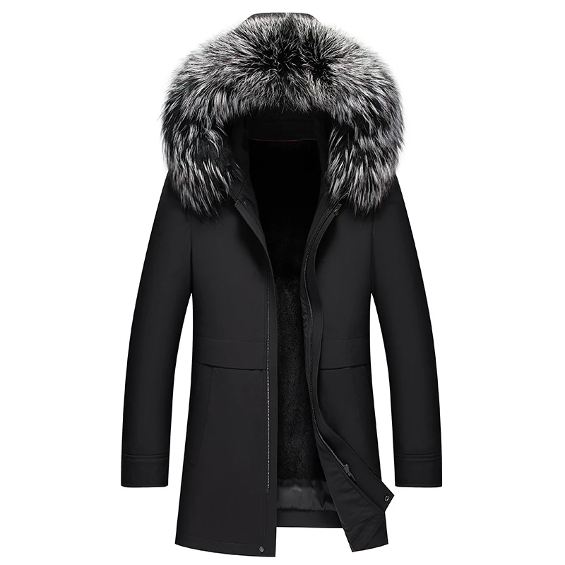 

YN-2155 Winter Men's Thickened Rex Rabbit Fur Inner Coat Fox Fur Collar Youth Trend Fashion Upscale Fur Style Overcomes Leisure