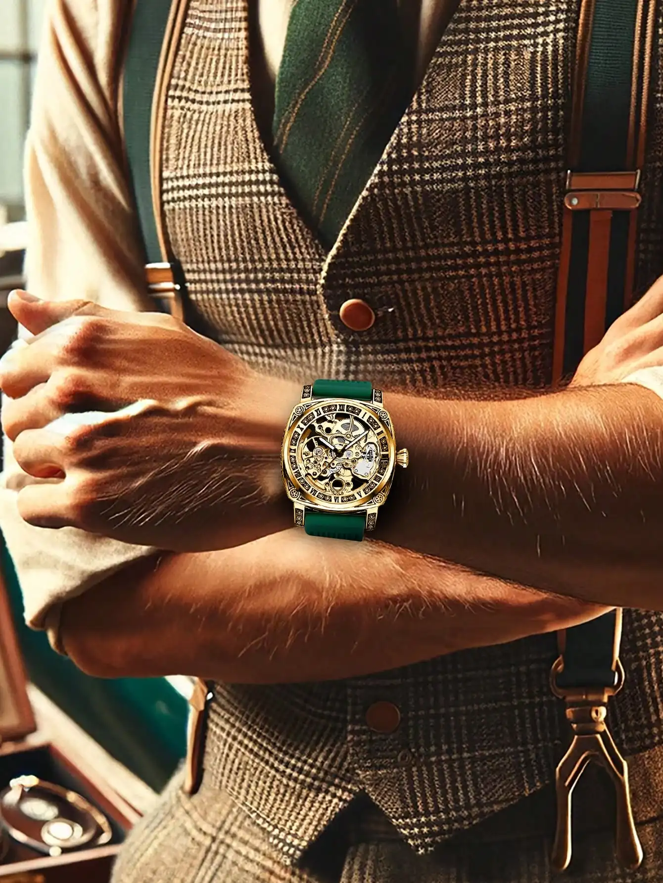 New Men Mechanical Watch Hollow out Fashion Retro luminous Business Leisure Fully Automatic Mechanical Man wrist watch