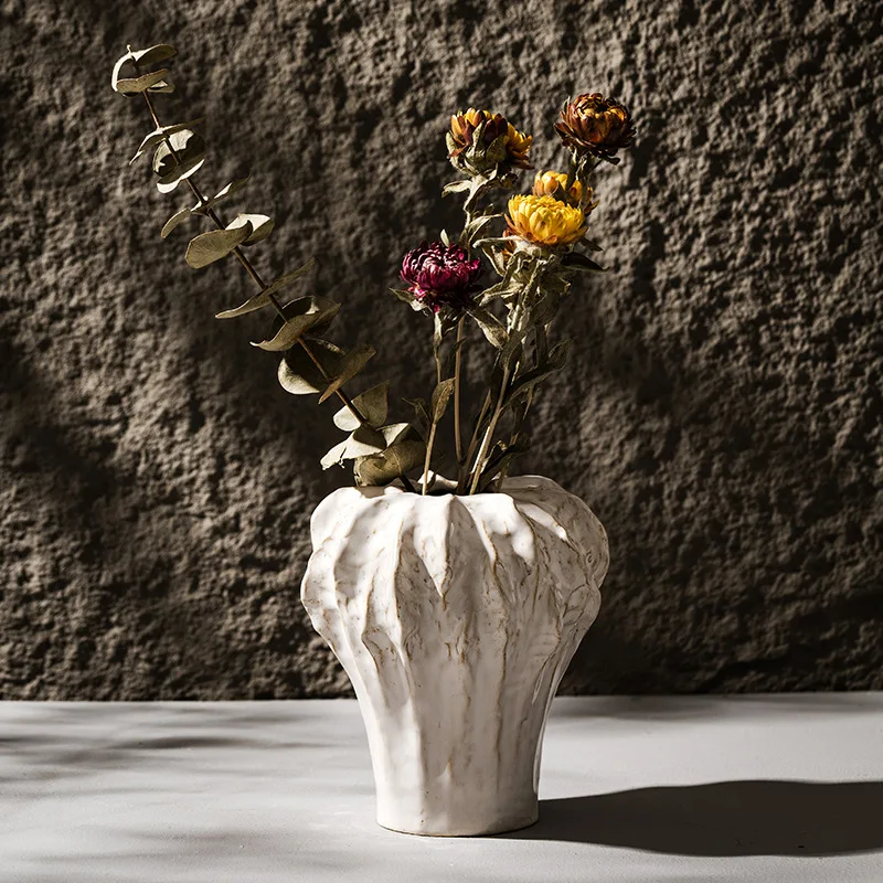 CAPIRON Pumpkin Shape Vase Ceramic Flowerpot Home Living Room Interior Decoration Accessories Office Shelves Accessories Table 3