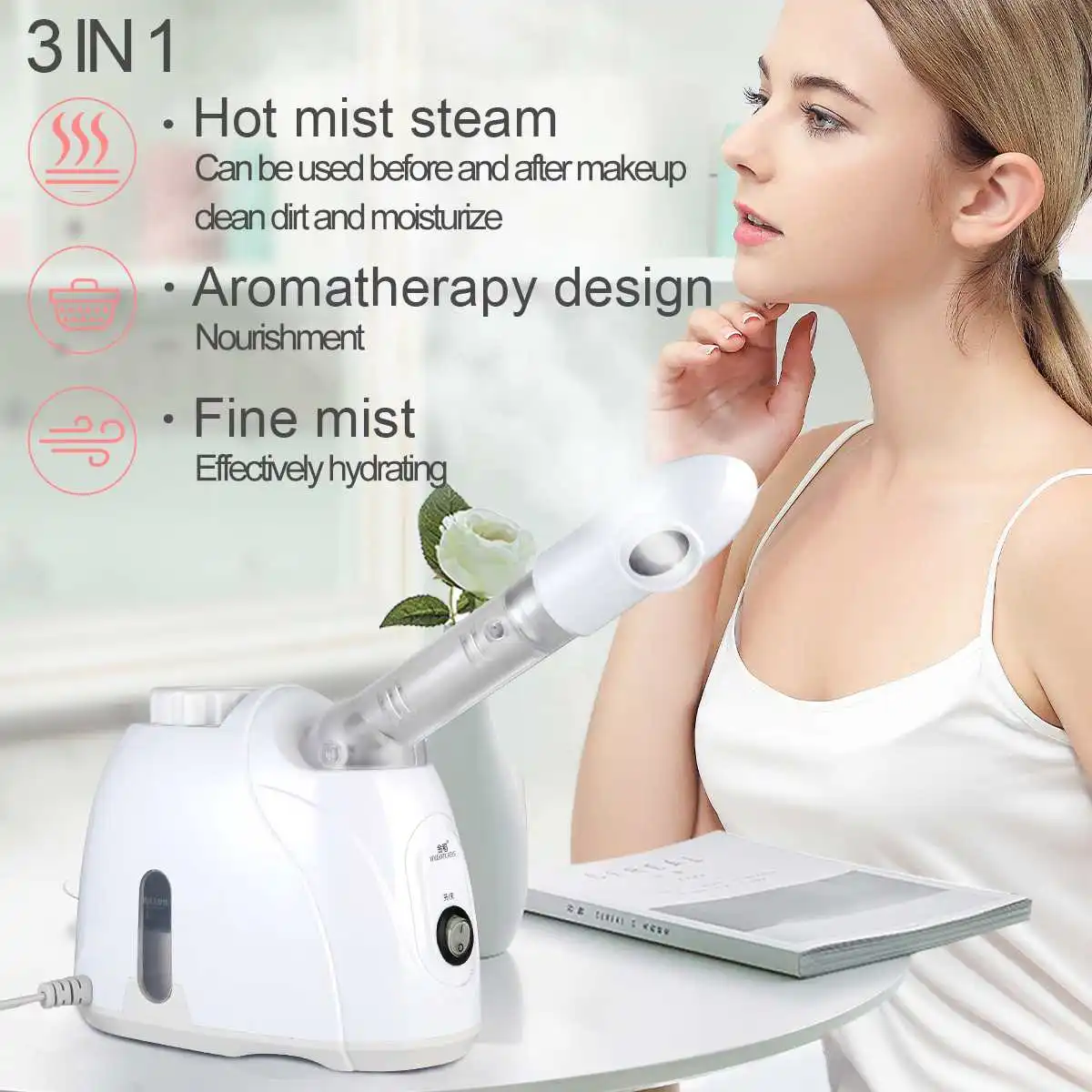 Facial Steamer Face Sprayer Vaporizer Steam ozone Beauty Salon Skin Detox Whitening Moisturizing Exfoliating Care Machine chaenomeles facial exfoliating gel cream whitening moisturizing facial scrub clear acne blackhead health beauty skin care 40g