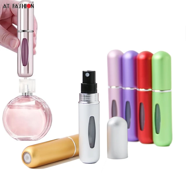미니 향수 스프레이 병, 휴대용 회전 샘플 액체, 리필 가능 빈 화장품 병 무화기, 여행, 5ml, 8ml