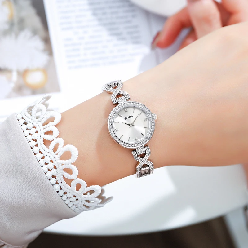 SKMEI Romantic Style Quartz Women's Watch Fashion Thin Strap Ladies Bracelet Wristwatch Female Clock Waterproof Relogio Feminino 5
