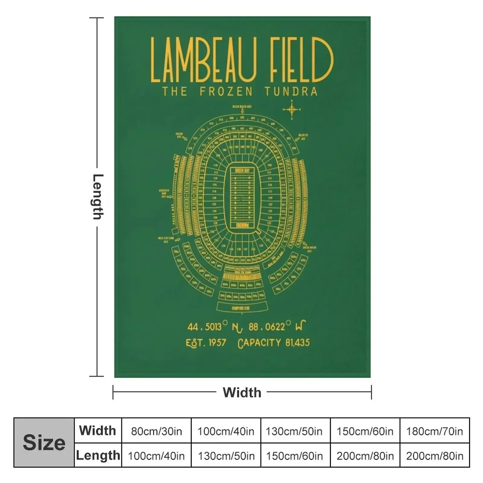 Green Bay Packers Lambeau Field Stadium Poster Print Throw Blanket Soft Plush Plaid Comforter heavy to sleep Blankets 2