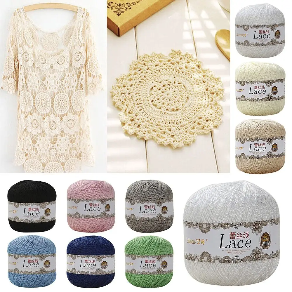 50g-Ball-Soft-Cotton-Lace-Yarn-Crochet-Thread-Wool-Embroidery-Hand-Knit ...