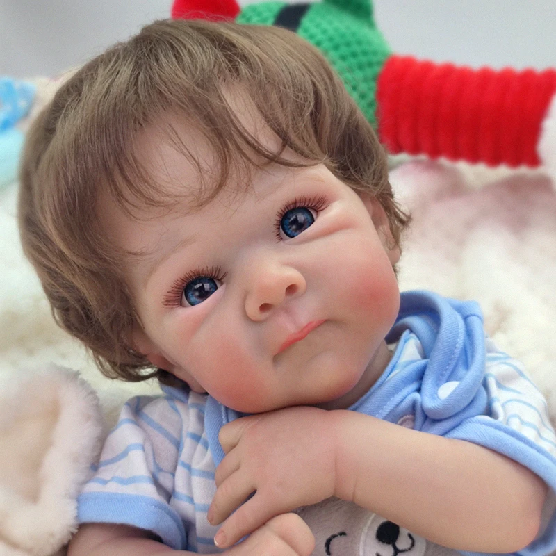 

20 inch Handmade Silicone Baby Reborn Dolls Bettie with Rooted Hair Visible Skin Soft Cloth Body Realistic Babies Muñecas Reborn