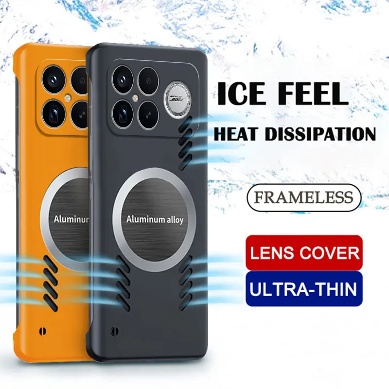 Heat Dissipating Magnetic Slim Shockproof Case with Frameless PC Hard Back