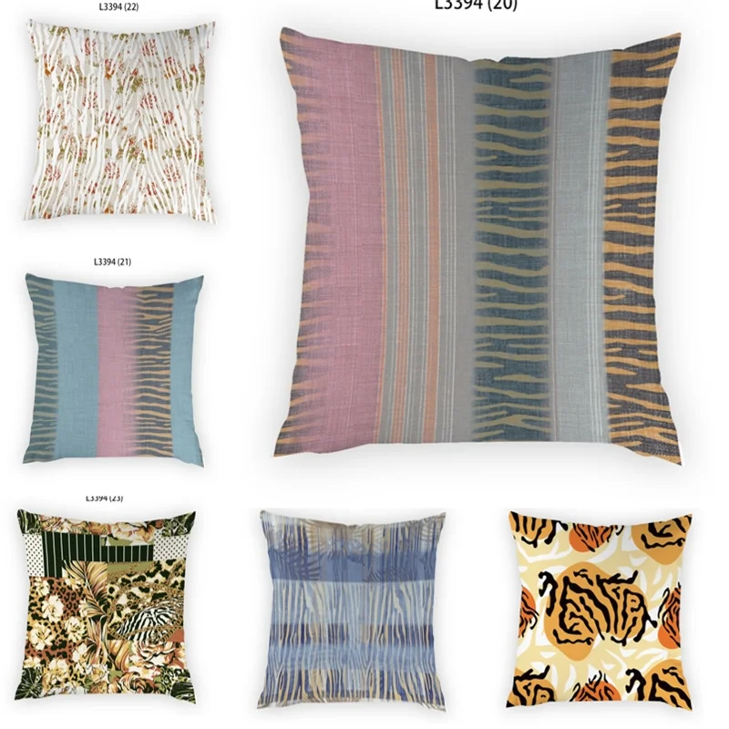 

Luxurious Cushion Cover Linen Cojines Classic Striped Pillowcase Decorative Pieces for Tables Sofa Home Decor Items DF60
