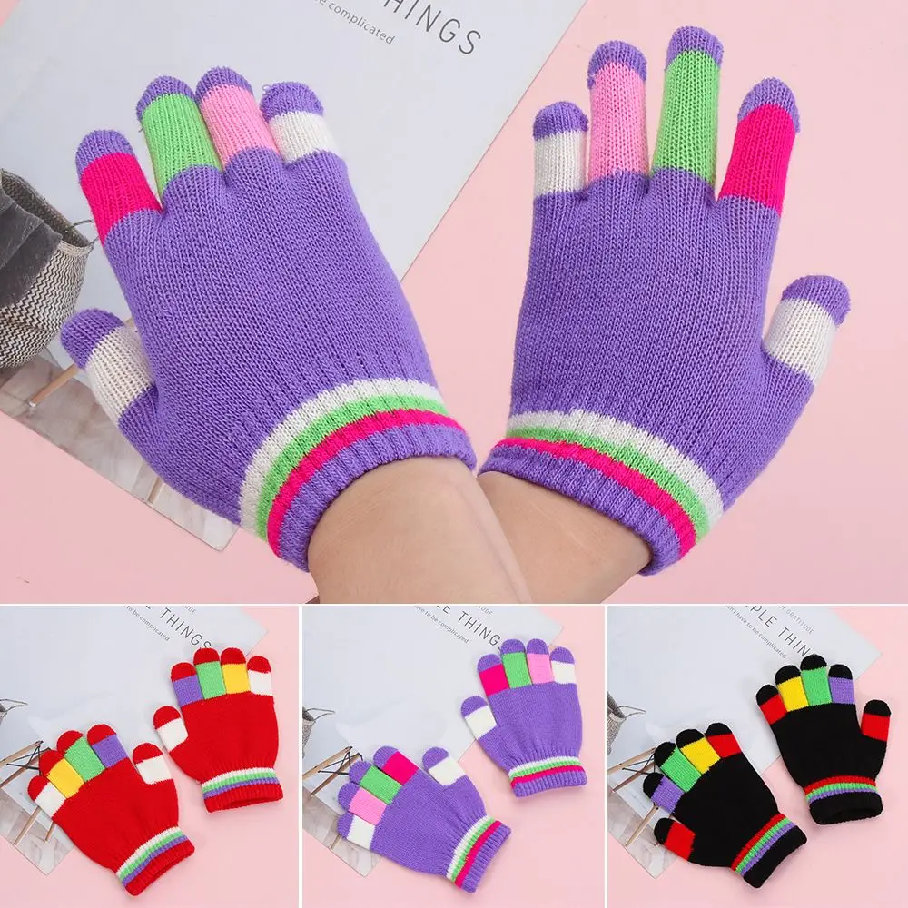 Acrylic Knitted Winter Gloves For Kids
