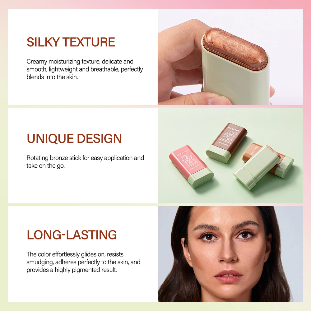 Blush Stick Lakerain Functional Blush Stick Face Makeup Waterproof Easy Color Rouge Blusher Cream High Color Rendering Brightening Skin Tone