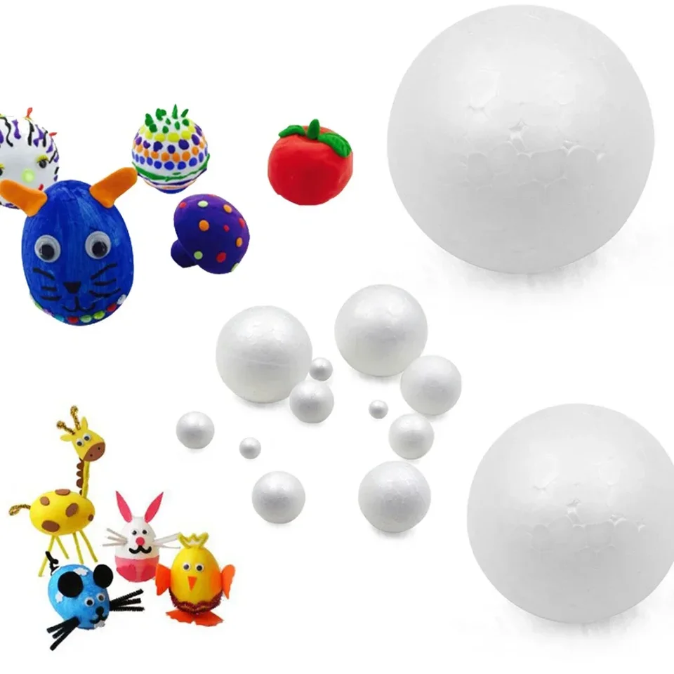 Boules En Mousse Blanche Pour DIY Et Décorations - Diamètre 6 à 12 Cm, Idéales Mariage, Noël, Projets Créatifs