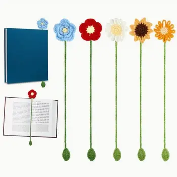 Knitted Flower Bookmark 1