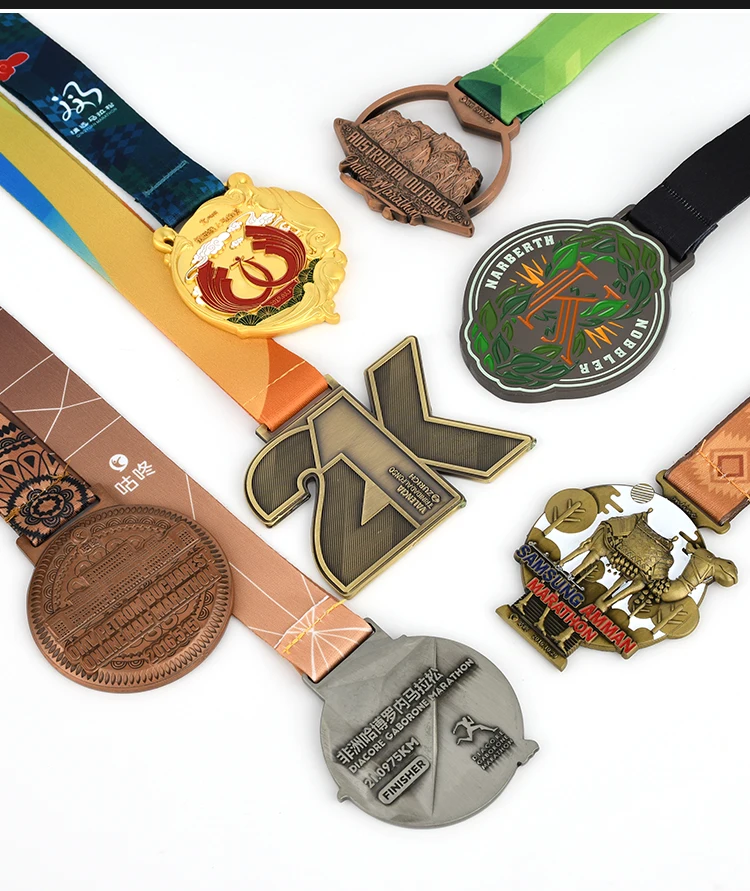 Description Picture 6 of itemGold Silver Bronze Metal Sports Trophy Medal Blank Zinc Alloy 3d Marathon Run Medal Custom Logo Medals And Trophies Souvenirs