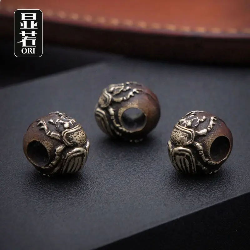 Ori Dung Beetle Knife Bead Pendant Bronze Creative Insect Rope Accessori Fai Da Te Braccialetti Edc Regalo Per Uomo