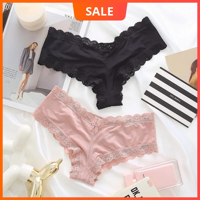 Lace Yoga Shorts Women Low-Waist Thongs Underwear Sexy Women Comfortable Seamless Triangle Panties